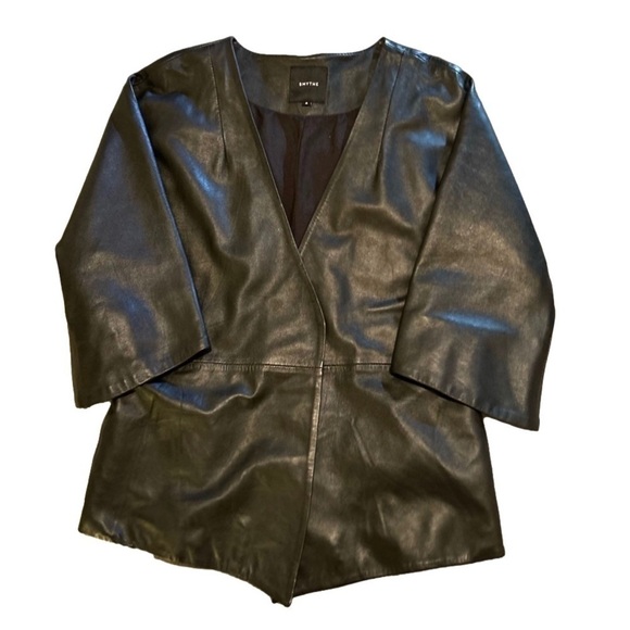 Smythe Kimono style black leather jacket/blazer in Sz 2 - Picture 2 of 10